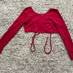 Red Shein long sleeve crop top
